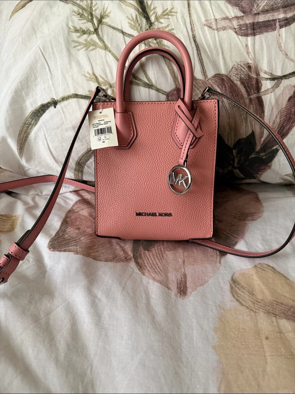 NWT Michael Kors Rose Pink Pebbled Leather Mini Tote
